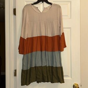 Entro Fall Colorblock Dress Medium